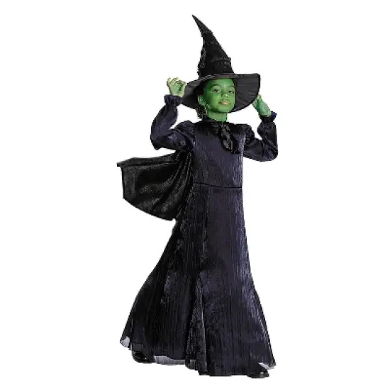 Wicked Girls' Elphaba Halloween Prestige Costume Dress - Black - 10-12 image {1}
