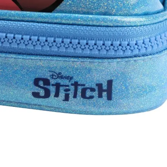 Lilo & Stitch Stitch Head Blue Glitter 6&rdquo; Cosmetic Pouch image {5}