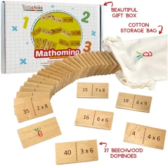 Extasticks Mathomino Times Tables Multiplication Domino Math Game image {2}