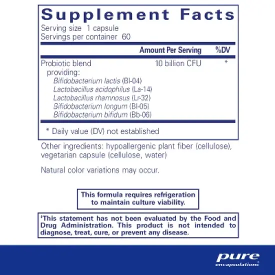 Pure Encapsulations - Probiotic-5 - Dairy and Soy Free Probiotic Blend to Support Immune and Gastrointestinal Health - 60 Capsules image {1}