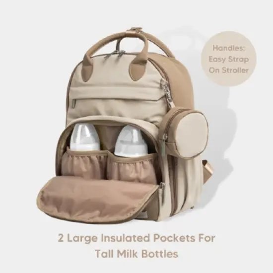 KeaBabies Diaper Bag Backpack Comes with Portable Changing Pad, Baby Bag for Mom, Baby Travel Essential (Latte) image {2}