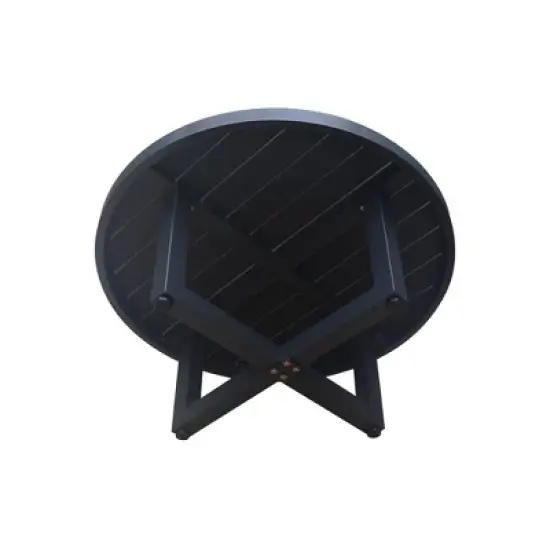 International Concepts Round Outdoor Coffee Table Black: Powder-Coated Aluminum, 38x38" image {1}