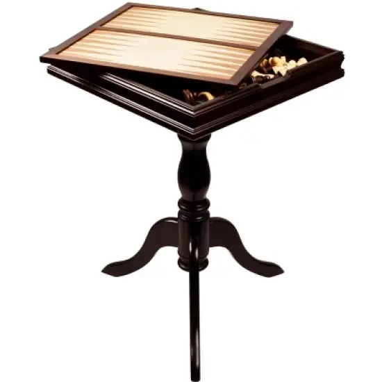 Toy Time Chess and Backgammon Pedestal End Table - Brown image {2}