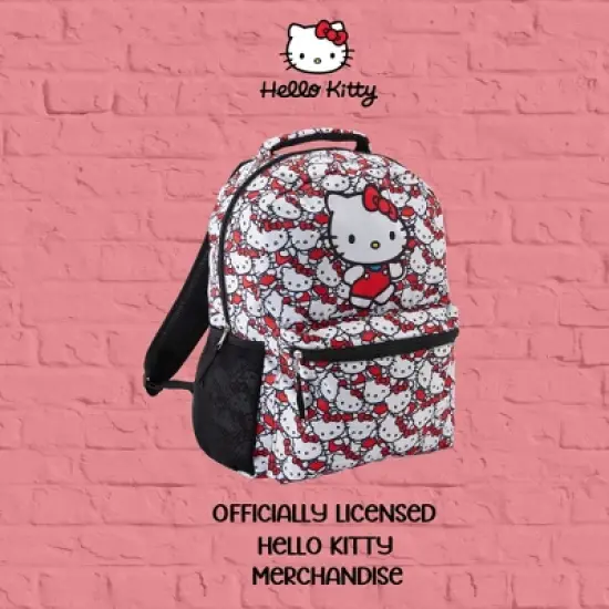 Hello Kitty Allover School Backpack - Hello Kitty, My Melody, Kuromi, Keroppi - Officially Licensed Hello Kitty School Bookbag image {5}