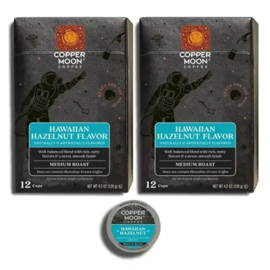 Copper Moon Hawaiian Hazelnut Blend Medium Roast Coffee Pods - 24ct image {1}