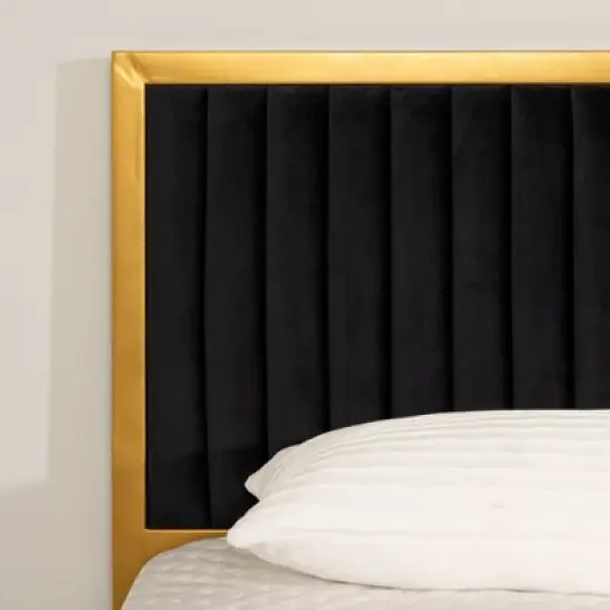 Queen Flam Upholstered Metal Bed - South Shore image {7}