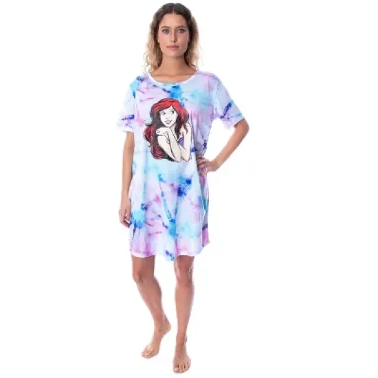 Disney Princess Women's Little Mermaid Ariel Tie Dye Nightgown Sleep Shirt image {5}