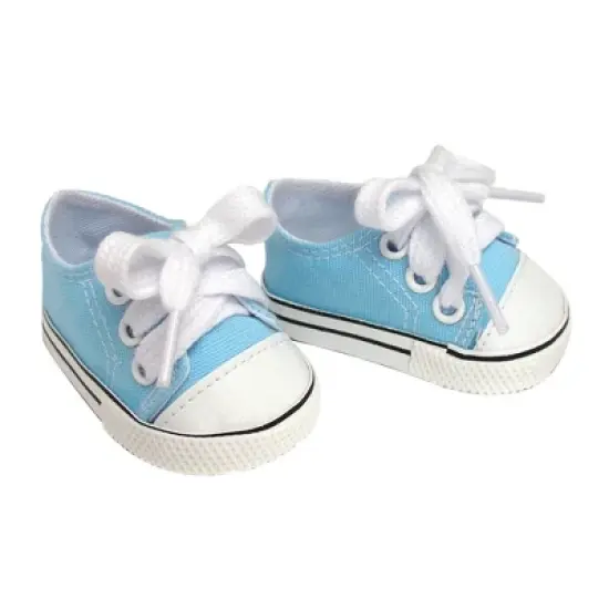 Sophia's - 18" Doll - Set of 3 Canvas Sneakers - Pink, White, and Blue image {1}