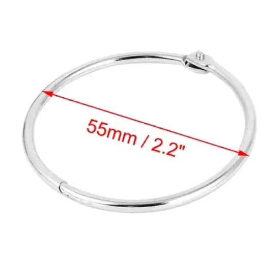 Unique Bargains 2"Inner Dia Book Office Loose Leaf Binder Hinge Snap Ring Keyring Metal Binder Clips 2.2x2.2x0.1inches Silver 3 Pcs image {3}