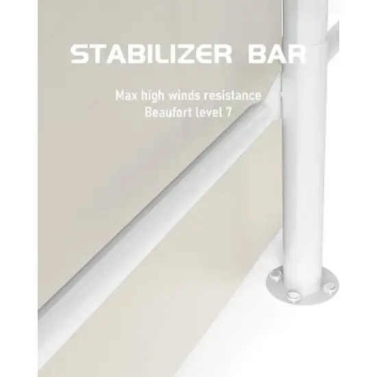 10'x20' Heavy Duty Wind-Resistant Carport, Reinforced Portable Garage Shelter with 180g PE Canopy and Dual Doors, All-Weather Protection for Trucks image {4}