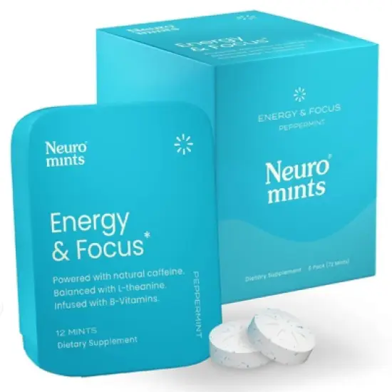 NeuroMints Energy and Focus Vitamin B12 Chewable Mints - Peppermint image {3}