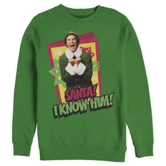 Men's Elf Santa I Know Him Quote Sweatshirt image {3}