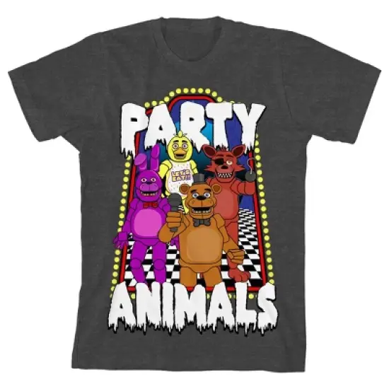 Five Nights at Freddy's Party Animals Boy's Charcoal Heather T-shirt image {3}