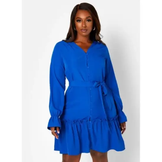 Rebdolls Women's Plus Tiered Sleeve Mini A Line Dress image {11}