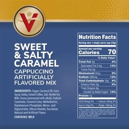 Victor Allen's Coffee Sweet and Salty Caramel Flavored Cappuccino, 42 Count, Single Serve K-Cup Pods for Keurig K-Cup Brewers Brewers image {6}