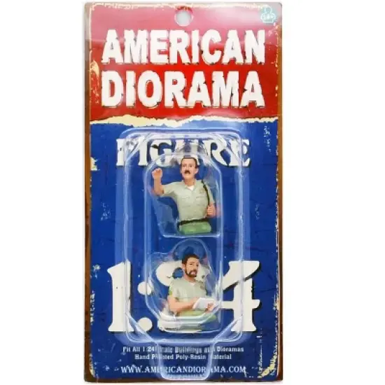 Seated Sheriff Officers 2 Piece Figure Set for 1:24 Models by American Diorama image {2}