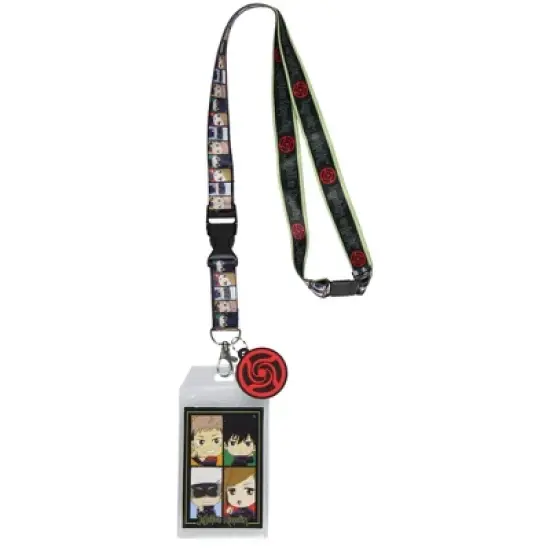 Jujutsu Kaisen Chibi Panel ID Badge Holder Lanyard w/ Rubber Charm Pendant image {5}