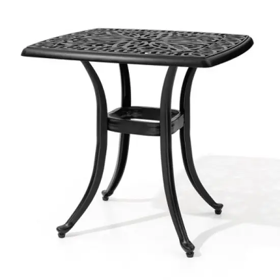 Crestlive Products Patio Cast Aluminum Black Side Table, Outdoor End Table Small Square Coffee Table for Backyard, Pool, Indoor, Easy Maintenance image {11}
