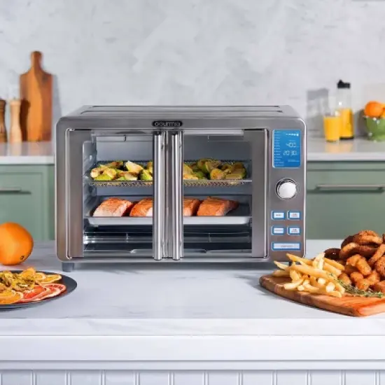 Gourmia 9-Slice Digital Air Fryer Oven with 14 One-Touch Cooking Functions and Auto French Doors: Convection Toaster Oven image {1}