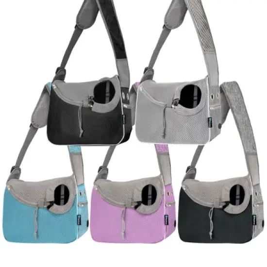 PetAmi Small Dog Sling Carrier, Soft Crossbody Puppy Carrying Purse, Adjustable Breathable Travel Pet Cat Pouch to Wear for Traveling image {6}