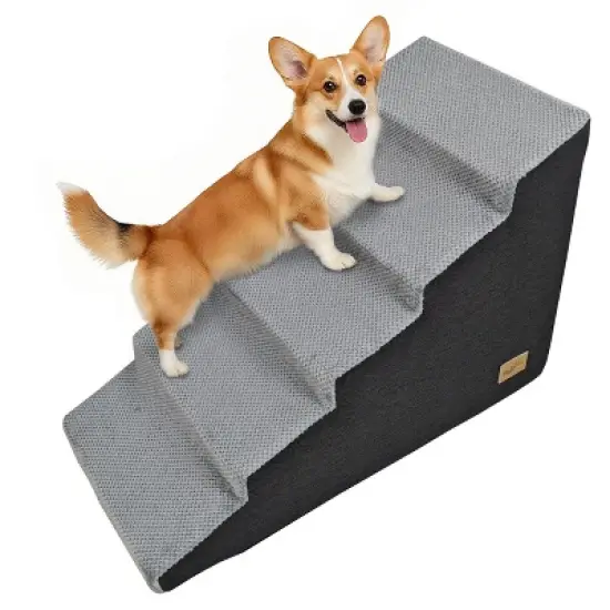 Artloge 3/4/5 Steps Pet Dog Stairs Sofa Side Dog Steps with Non-Slip Base & High Density Foam for Small Cat Puppy Disability Pet Aid image {12}