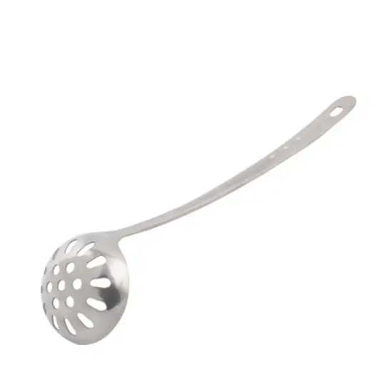 Unique Bargains Kitchenware Stainless Steel Strainer Perforated Ladle Spoon 2.4'' Dia image {2}