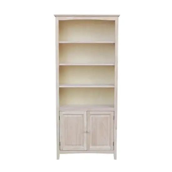 72" Shaker Bookcase with Two Lower Doors - International Concepts image {1}