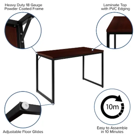 Flash Furniture Tiverton Industrial Modern Desk - Commercial Grade Office Computer Desk and Home Office Desk - 47" Long image {7}