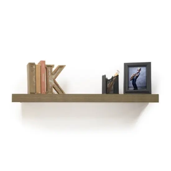 Floating Shelf Wall Mounted Hidden Brackets Gray Oak - InPlace image {4}
