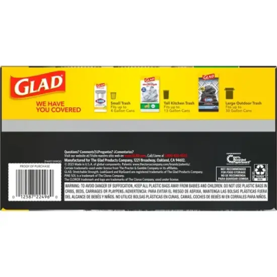 Glad ForceFlex DrawString Trash Bags - Pinesol - 30 Gallon - 34ct image {9}