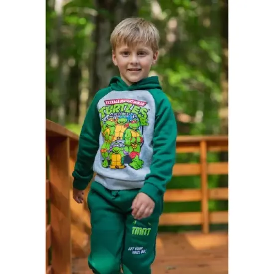 Teenage Mutant Ninja Turtles Michelangelo Leonardo Raphael Fleece Pullover Hoodie and Pants Outfit Set Toddler to Big Kid image {1}