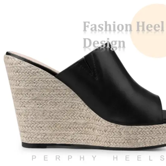 Perphy Open Toe Espadrille Wedge Heel Platform Slide Sandal for Women image {4}