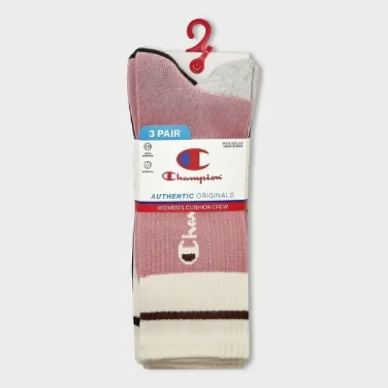 Champion Women's Varsity Striped 3pk Crew Socks 4-10 image {5}