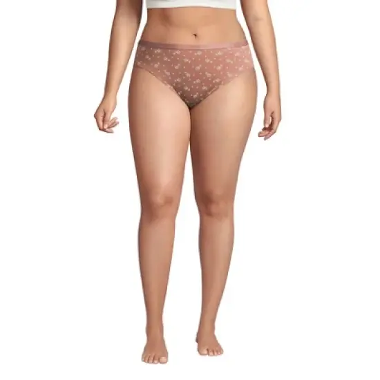 Lands' End Women's Comfort Knit Mid Rise High Cut Brief Underwear - 2 Pack image {4}