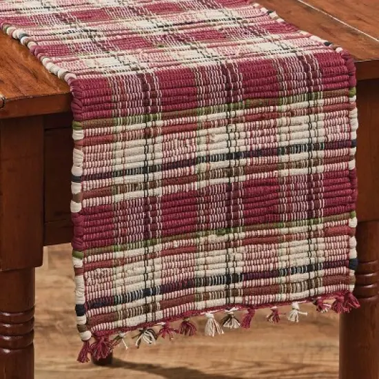 Park Designs Culpepper Chindi Red Striped Table Runner 13" x 36" image {5}