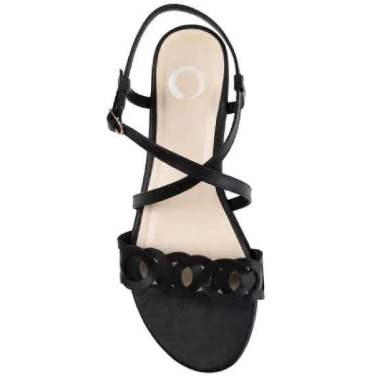 Journee Collection Womens Jalia Multi Strap Flat Sandals image {3}