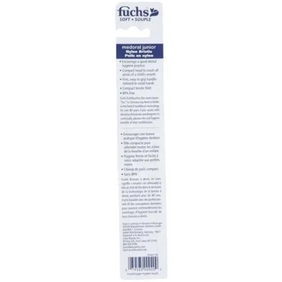 Fuchs Soft Medoral Junior Nylon Bristle Toothbrush Blue - 12 ct image {2}