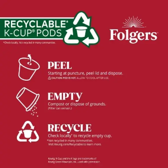Folgers Classic Medium Roast Keurig K-Cup Coffee Pods - 10ct image {5}