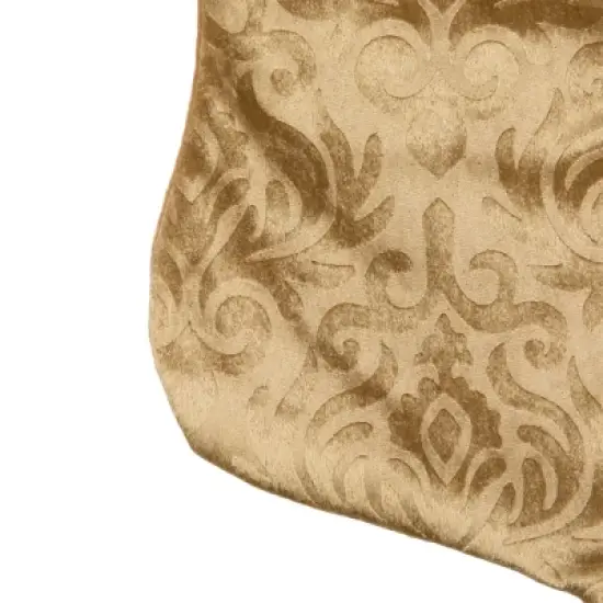 Northlight 20.5" Gold Etched Velvet Christmas Stocking with Glitter Print and Metallic Trim image {3}