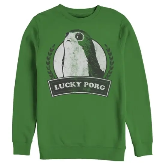 Men's Star Wars The Last Jedi St. Patrick's Day Lucky Porg Sweatshirt image {3}