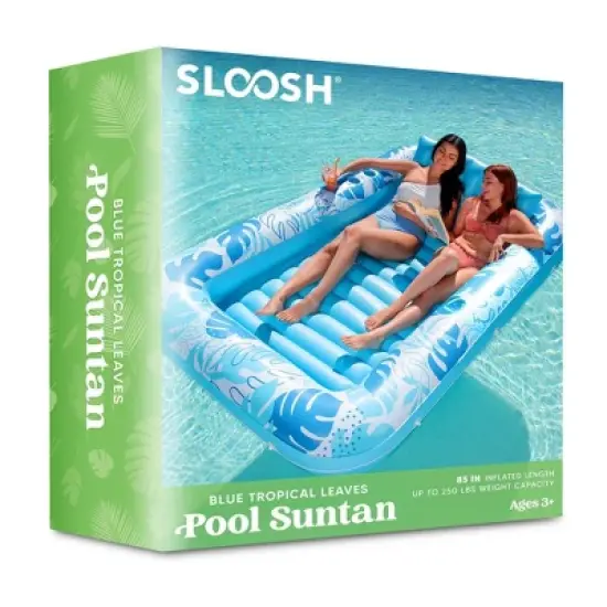 Sloosh Pool Tanning Pool Floats Inflatable Adult Float Pool Outdoor Tanning Pool Tanning Bed Extra Large with 2 Drink Holders Pool Lounger image {13}