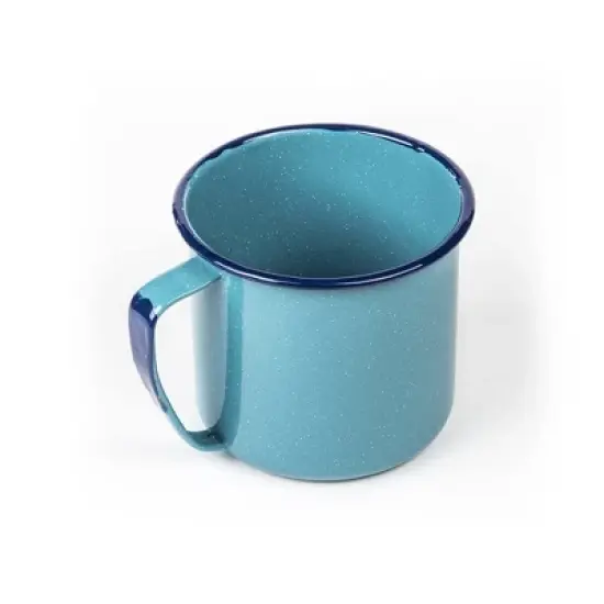 Granite Wire 12 Oz Enameled Steel Mug - Large Durable Mug, Oven and Fire-Safe, Reusable & Stackable, Dishwasher Safe (Turquoise Blue) image {1}