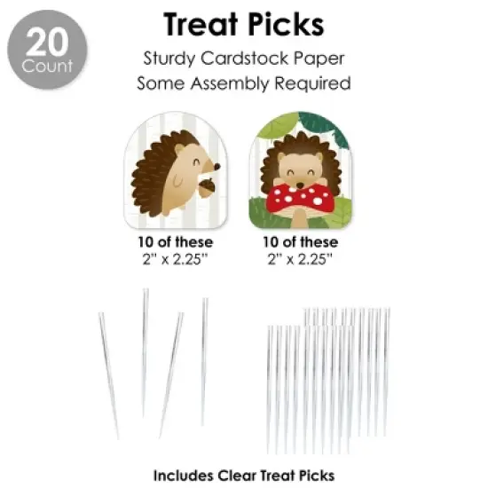 Big Dot of Happiness Forest Hedgehogs - Woodland Birthday Party or Baby Shower Favors and Cupcake Kit - Fabulous Favor Party Pack - 100 Pieces image {4}