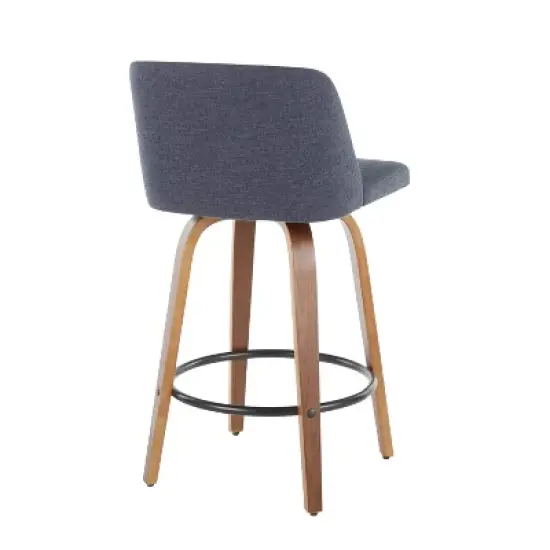 Set of 2 Toriano Mid-Century Modern Counter Height Barstools - LumiSource image {3}