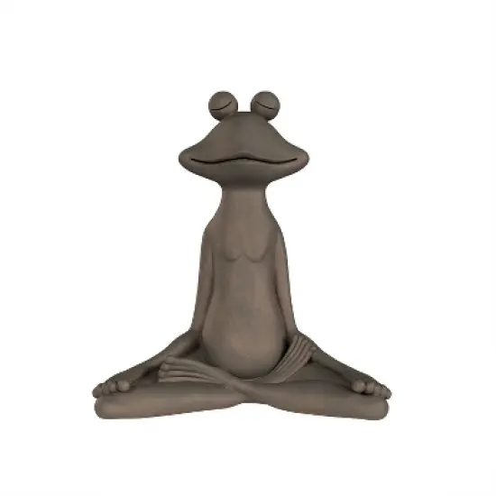 Nature Spring Meditating Yoga Zen Resin Frog Figure - Brushed Bronze Finish image {1}
