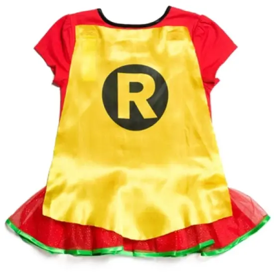 DC Comics Robin Girls Cosplay T-Shirt Dress Leggings and Cape 3 Piece Toddler  image {4}