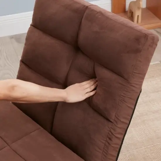 Triple Fold Down Sofa Bed, Adjustable Floor Couch Sofa with One Pillow, 5 Reclining Position, Convertible Polyester Guest Sleeper image {9}