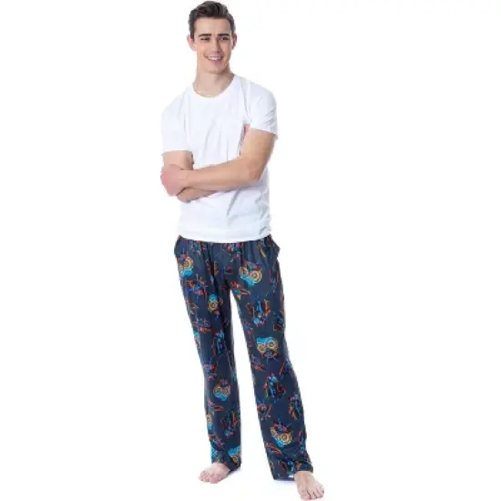 Marvel Mens' Classic Doctor Strange Comic Tossed Print Pajama Pants Blue image {1}