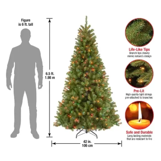 Prelit North Valley Spruce Artificial Christmas Tree Multicolor Lights - National Tree Company image {4}