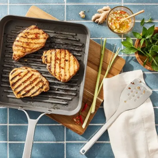 Stainless Steel Slotted Turner Silver - Figmint&trade;: Metal Spatula for Cooking, Dishwasher-Safe, 12.99" Length image {1}